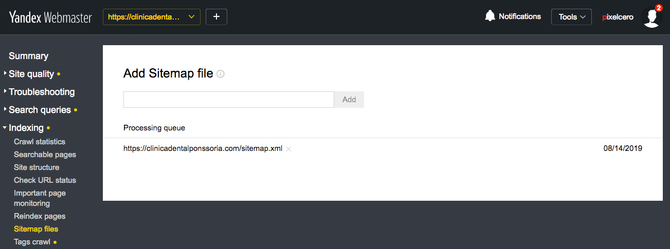 webmaster yandex